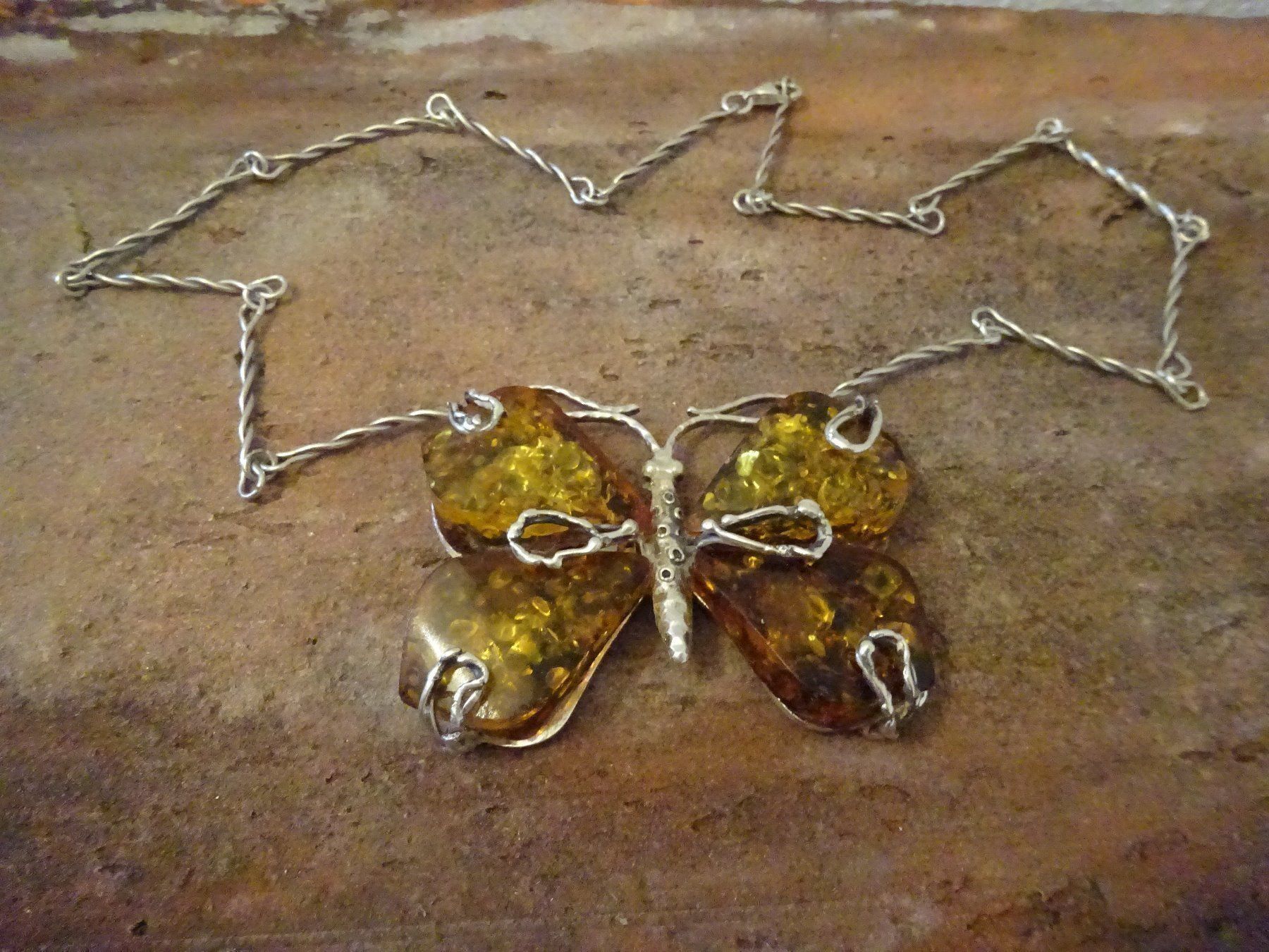 Catenine: Kette Schmetterling Bernstein / 925 S – Usato da Esslingen venduto da FetteSchnecke 4