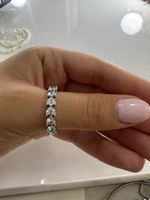 Schicker Ring mit Herzen-Zirkonia,  Grösse 56