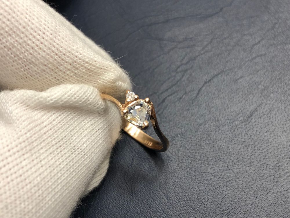 Anelli: Damenring mit Herz-Saphir und Diamant, 18 Kt. Roségold 750 – Usato da Bern venduto da bombich 1