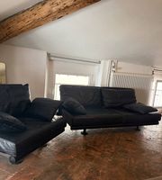 Set divano + poltrona in pelle anni 70 