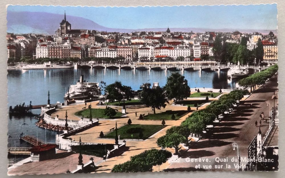 263013 Geneve Le Quai Du Mont Blanc Et Le Bateau Mont Blanc Vers 1885 Switzerland