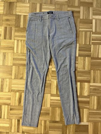 Only & Sons Mark Tapered Trousers Grey Check W31 L34