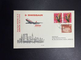 Swissair Erstflugbrief Zürich-New York 1971