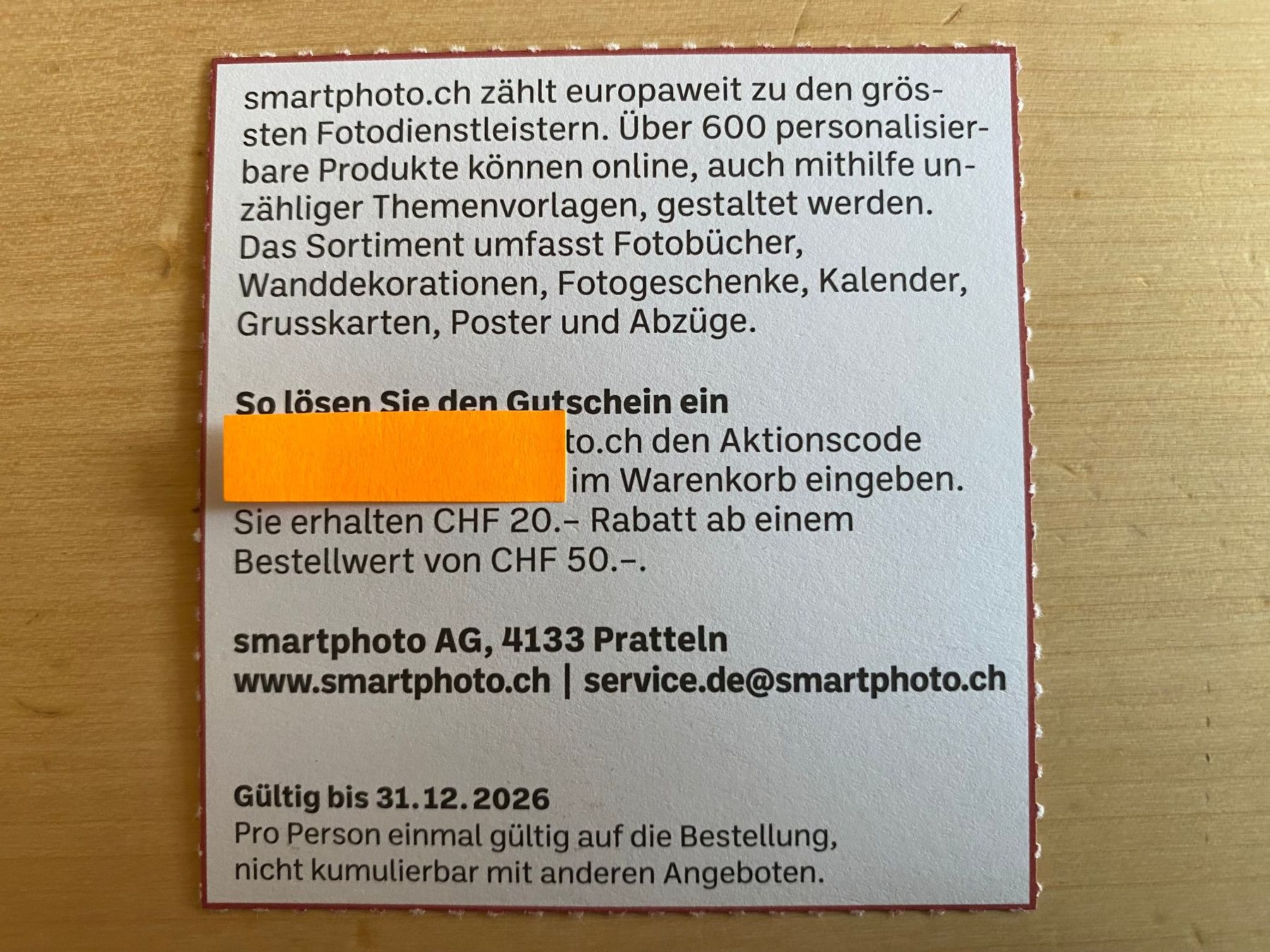 Buoni: Gutschein CHF 20 smartphoto – Nuovo (secondo la descrizione) da deitingen venduto da popcorn02 1