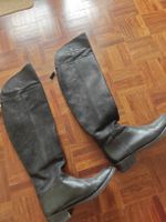 Tory Burch Leder Overknee Stiefel, Schwarz, Gr. 37 -38