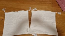 Edle Kissenbezüge, Weiss mit Strukturmuster
