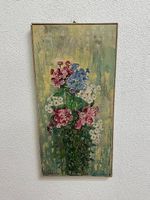 Antik Blumenstillleben Ölbild E. H. Hubacher 82 x 41 cm
