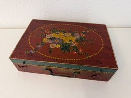 Handbemalte Schatulle / Schminkkasten mit Spiegel