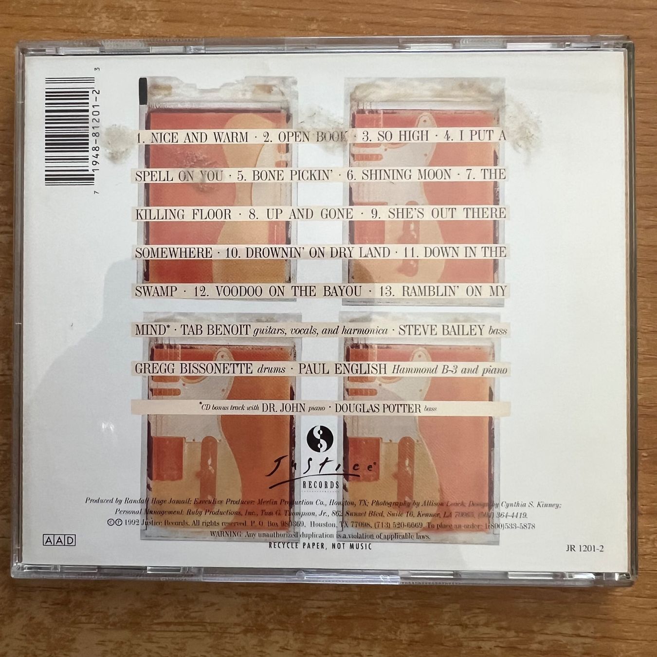 CDs: Tab Benoit - Nice And Warm / CD - 1. US-Press. 1992 – Gebraucht aus Gais von soundcave57 1