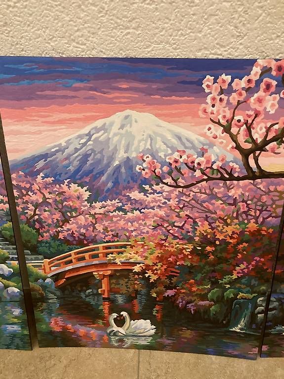 Dipinti: Bild/Gemälde "Kirschblüte in Japan", 3-teilig – Nuovo (secondo la descrizione) da Gelterkinden venduto da froggy80 2