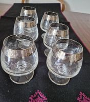 6 Cognacgläser Murano Medici/ Platinrand