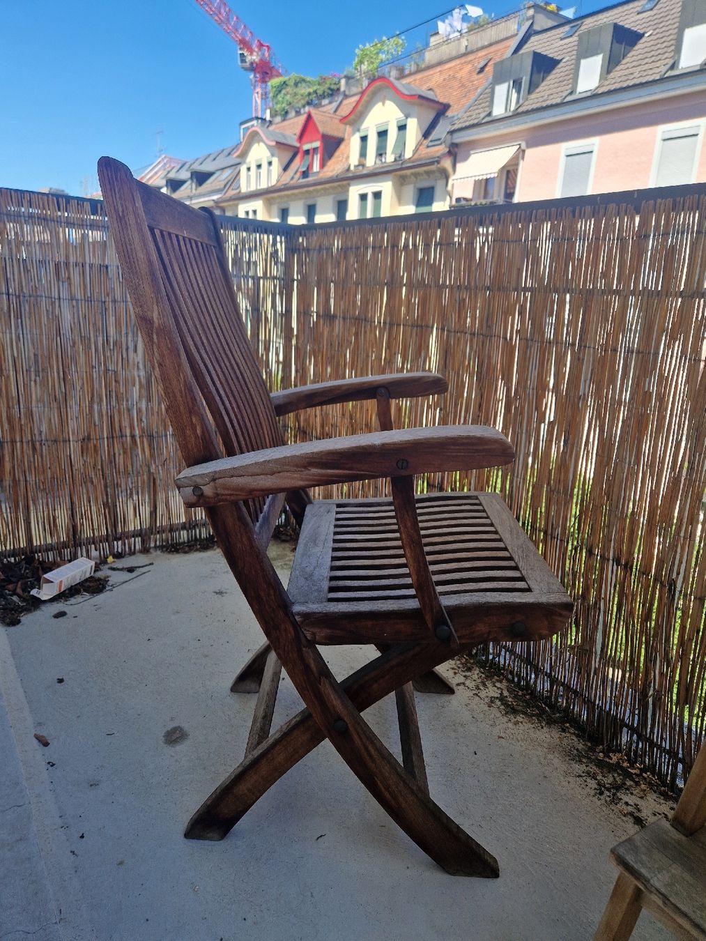 Sedie: Balkonstuhl Teak mit Kissen – Usato da Zürich venduto da nonsense322 1