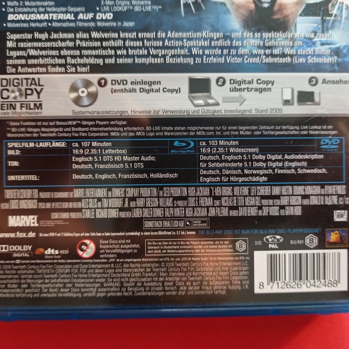 Alle DVDs: X-Men Origins - Extended Version – Gebraucht aus Dübendorf von kb86_MOVIE 2