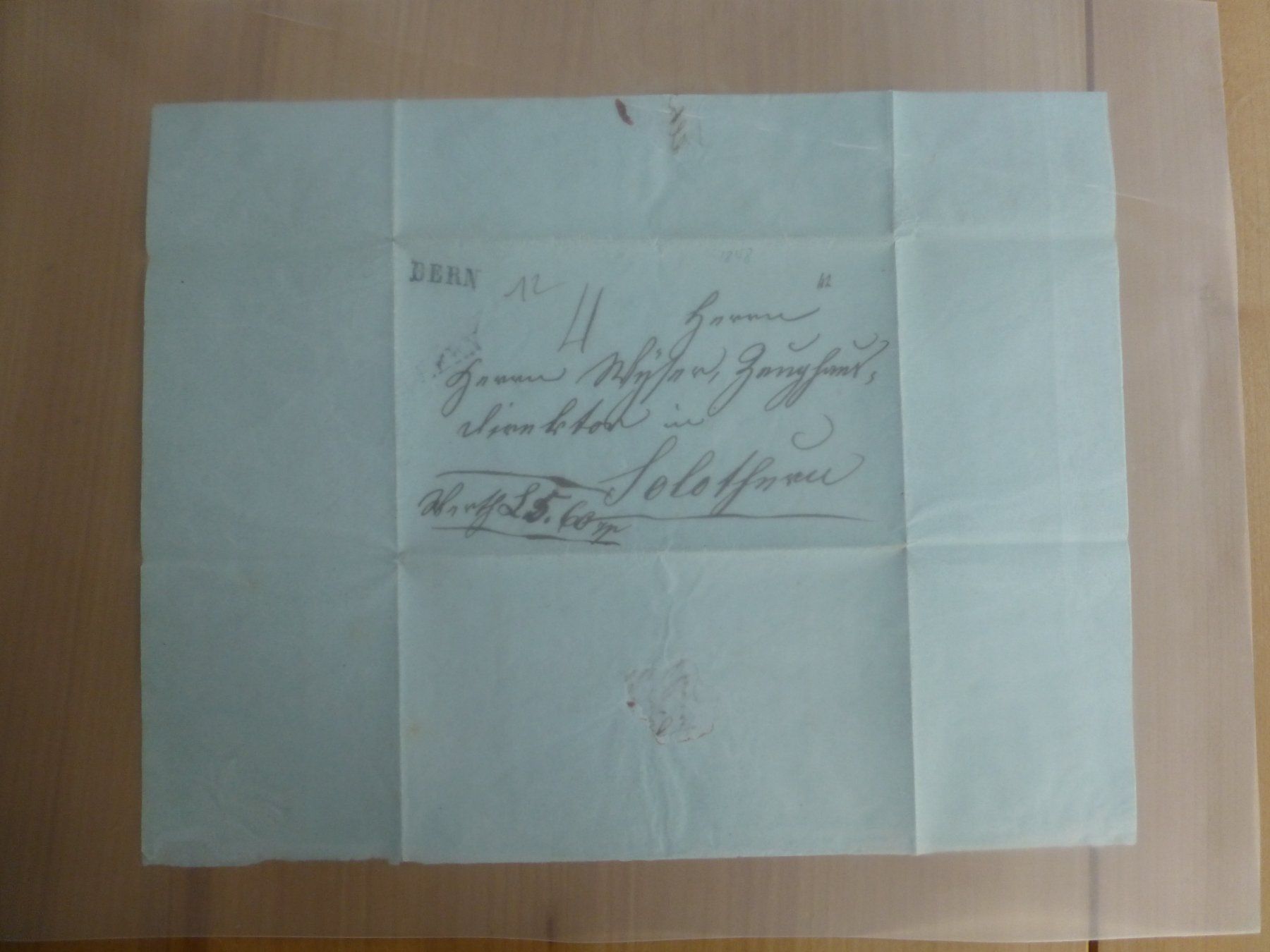 Documenti: Bern nach Solothurn Rechnung 1848 – Usato da Bettlach venduto da 1saurer 2