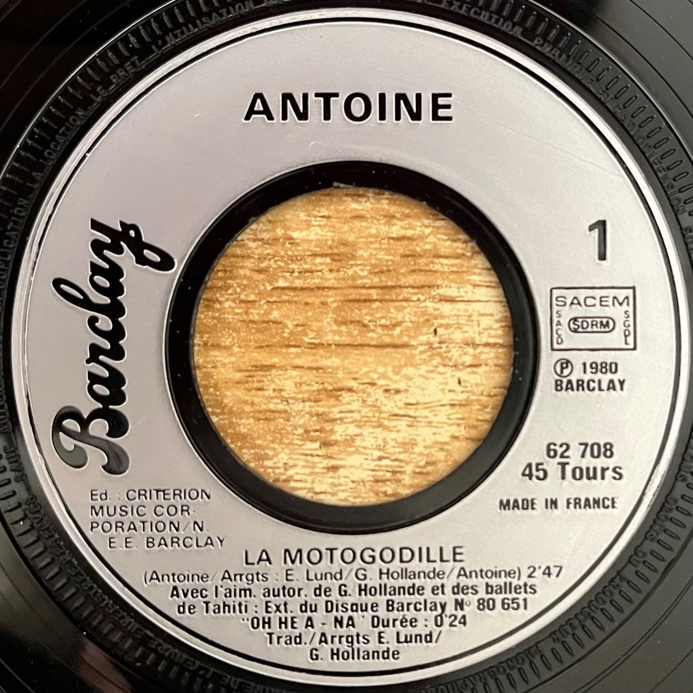 Dischi in vinile: ANTOINE - LA MOTOGODILLE – Usato da Bussigny venduto da vinyl-pas-cher 2