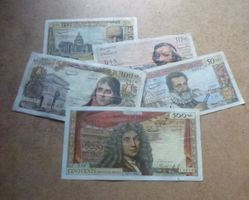 Lot ++ 5 alte Banknoten aus Frankreich