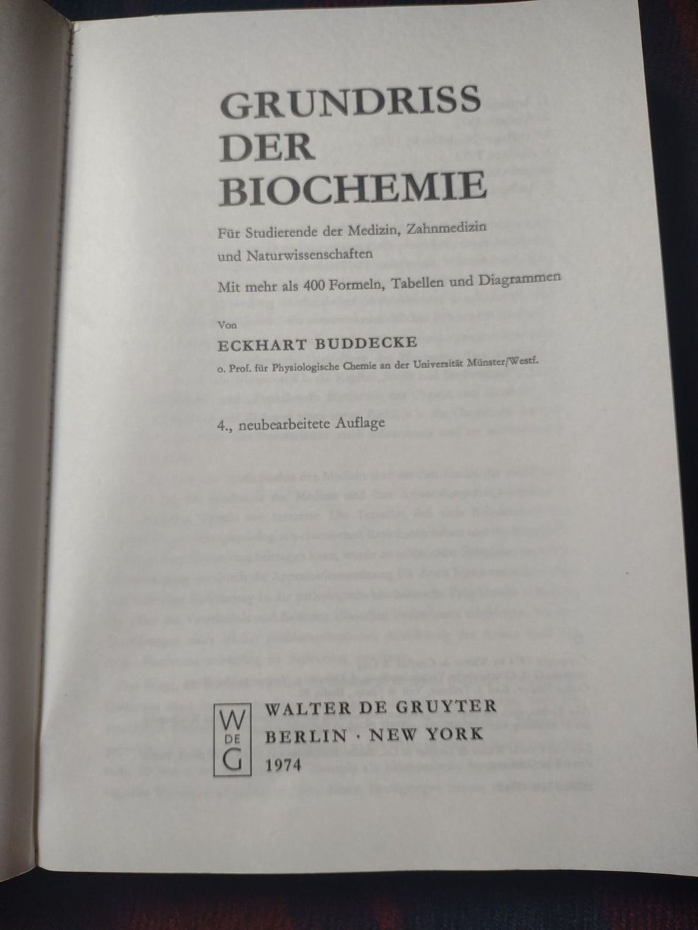 Bücher: Grundriss der Biochemie – Gebraucht aus Bassersdorf von kal_99sw 1