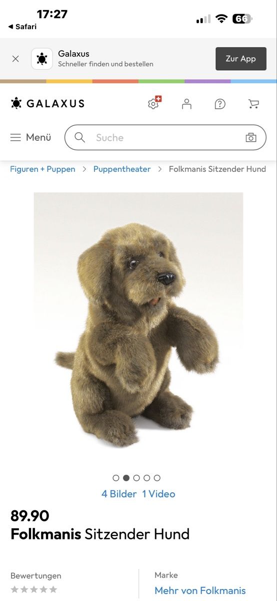 Giocattoli: Folkmanis Handpuppe "Sitzender Hund"  – Nuovo (secondo la descrizione) da Altendorf venduto da Quietwater