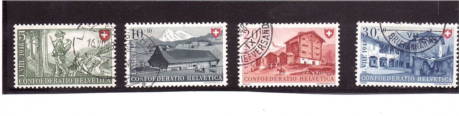 Tutti i francobolli: 1948 Berufe und Schweizer Häuser – Usato da Rheinau venduto da loxis