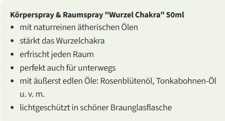 Spray per ambienti: Körperspray & Raumspray - Wurzel Chakra – Nuovo e nell'imballaggio originale da Münchwilen TG venduto da Caroline_T. 1