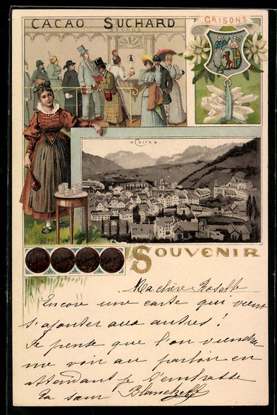 Cartes postales: Litho Chur, Kakao Suchard, Gesellschaft  – D'occasion à Berlin par bartko-reher