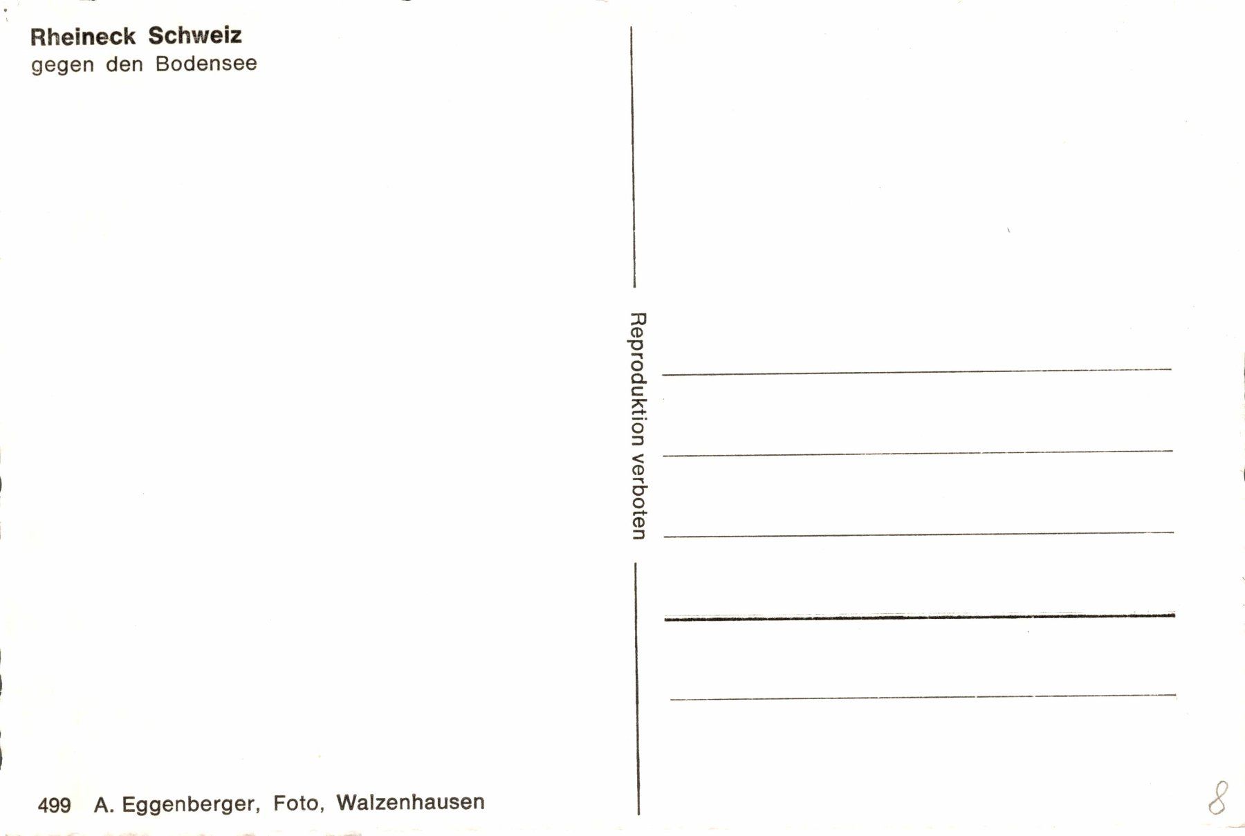 Ansichtskarten: Rheineck Schweiz gegen den Bodensee – Gebraucht aus Bronschhofen von Astore 1