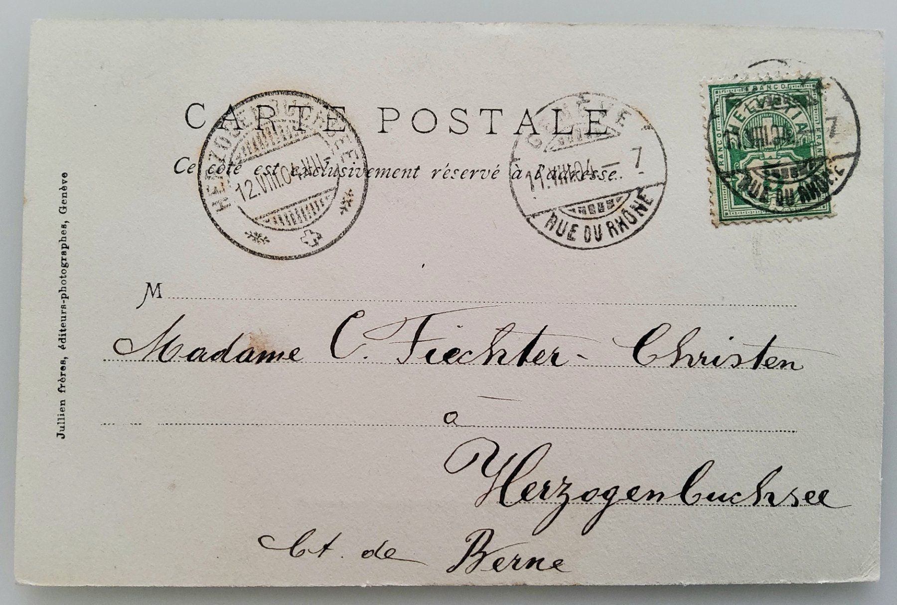 Cartoline postali: Ansichtskarte Genève - Monument Brunswick, gest. 1904 – Usato da Buchrain venduto da mue_kru 1