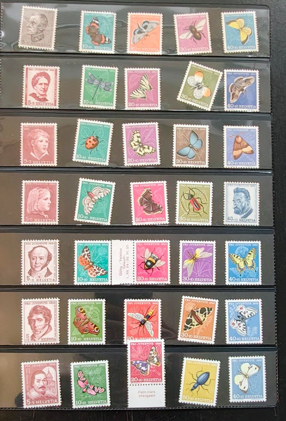 Tutti i francobolli: 1950-57 PJ Pro Juventute postfrisch ** – Nuovo (secondo la descrizione) da Courgevaux venduto da nih789