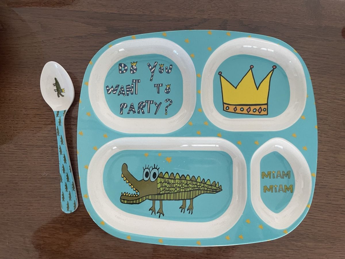 Set di piatti: Crocodile theme toddler plate set – Usato da Rüschlikon venduto da Sukhi_H