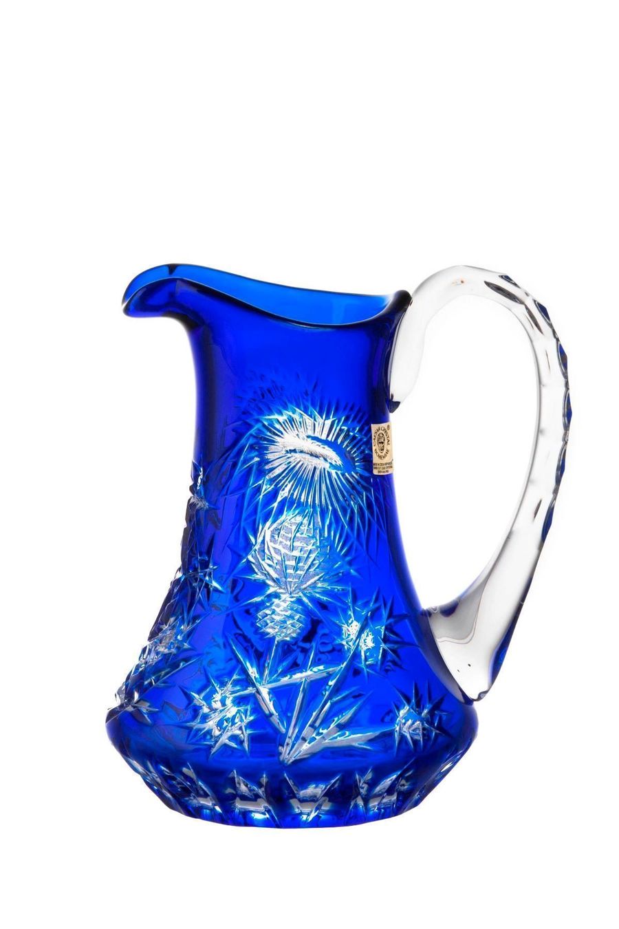 Caraffe: Bleikristall-Krug Thistle blau 950 ml – Nuovo e nell'imballaggio originale da Glattfelden venduto da Bohemiancrystal