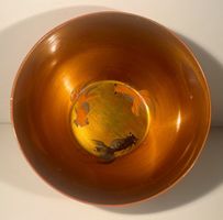 Bol Laqué Orange avec Motifs Poissons Koi Ciné