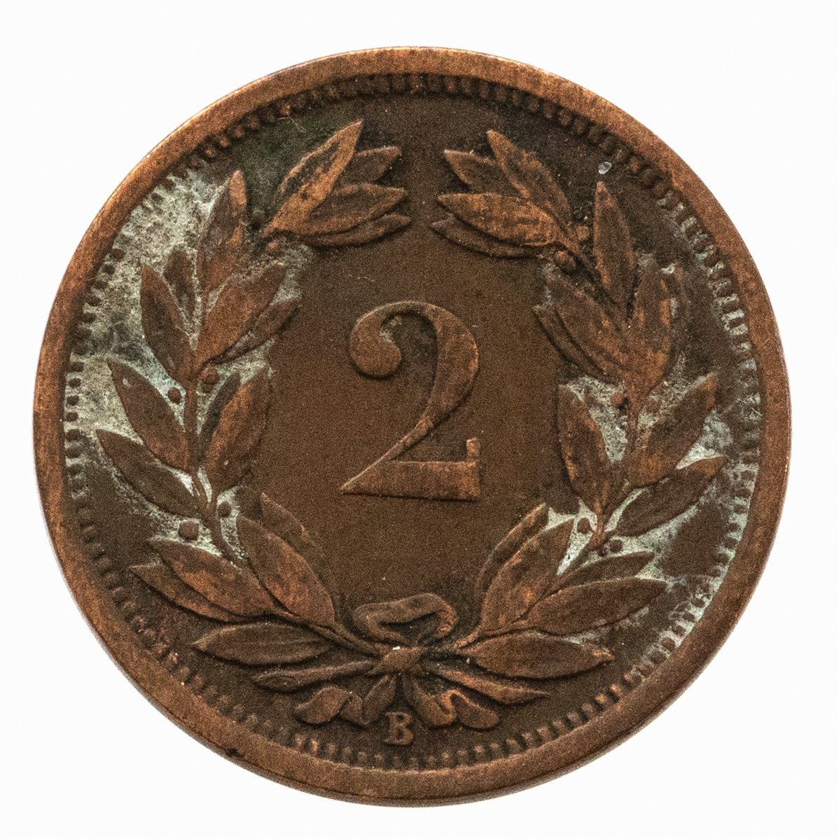 Tutti le monete: Schweiz / Suisse - 2 Rappen - 1883 – Usato da Rotkreuz venduto da num_6343 1