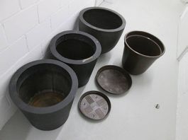 Blumentöpfe aus Blech schwarz (1936-TPGMZ)