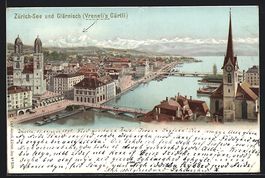 Litho Künzli No. 5014: Zürich, See und