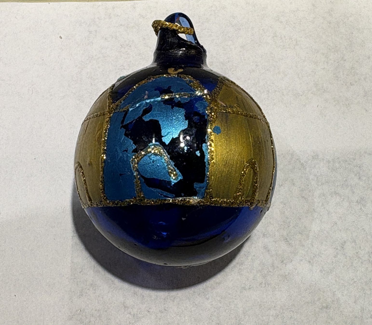 Tutte le decorazioni: Hübsche, ältere Glas-Weihnachtskugel blau mit Gold – Usato da Gossau/ZH venduto da amazonas66 2