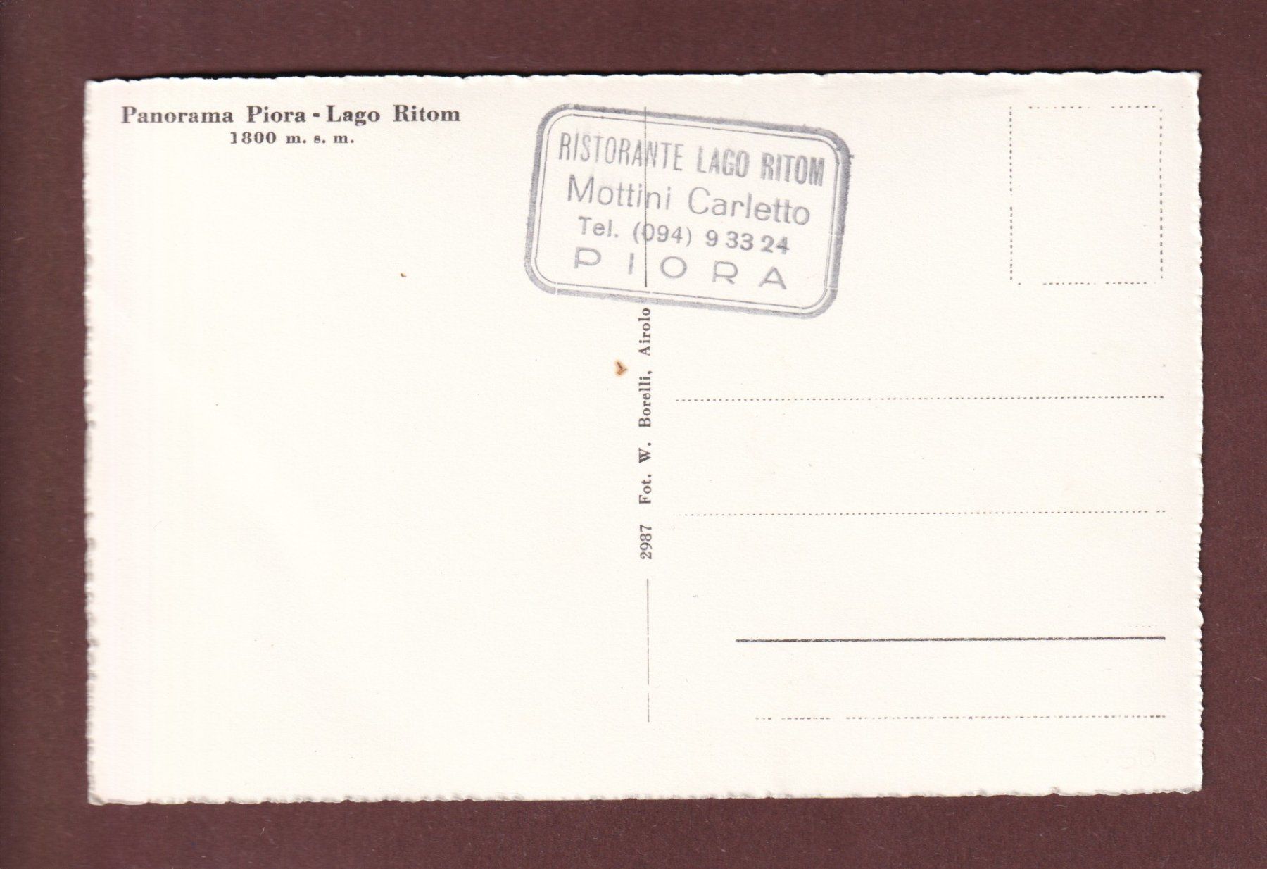 Cartoline postali: Panorama PIORA - Lago Ritom – Usato da Pully venduto da nicecards-shop 1