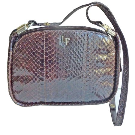 Tasche Umhängetasche Schlangenleder braun VINTAGE 1970s
