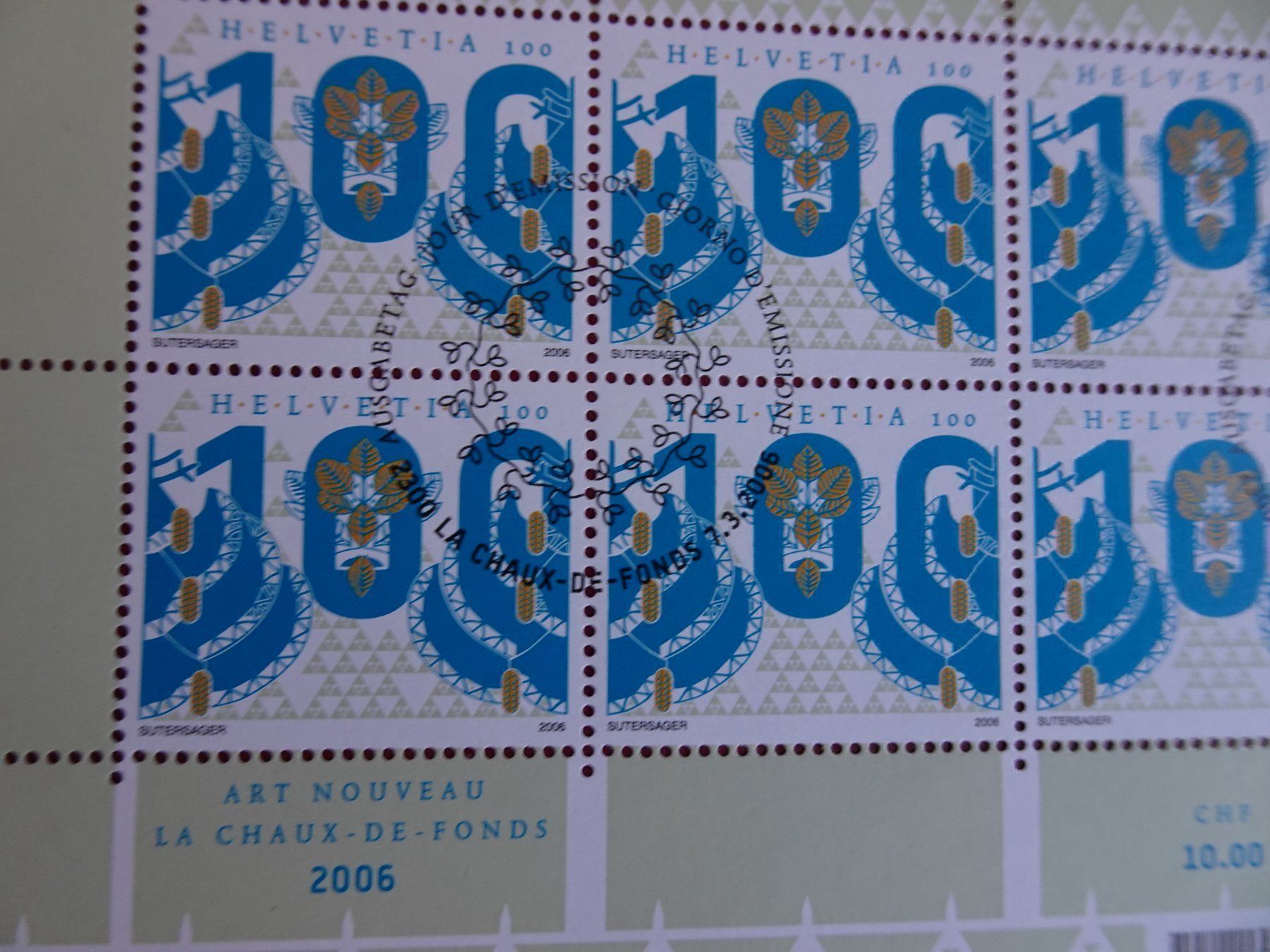 Tutti i francobolli: 2006 KLEINBOGEN JUGENDSTIL; AUSGABETAG – Nuovo (secondo la descrizione) da Eschenbach SG venduto da eDaisy 1