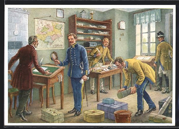 Ganzsachen: Poststube mit Postbeamten 1852, Ganzsach – Gebraucht aus Berlin von bartko-reher