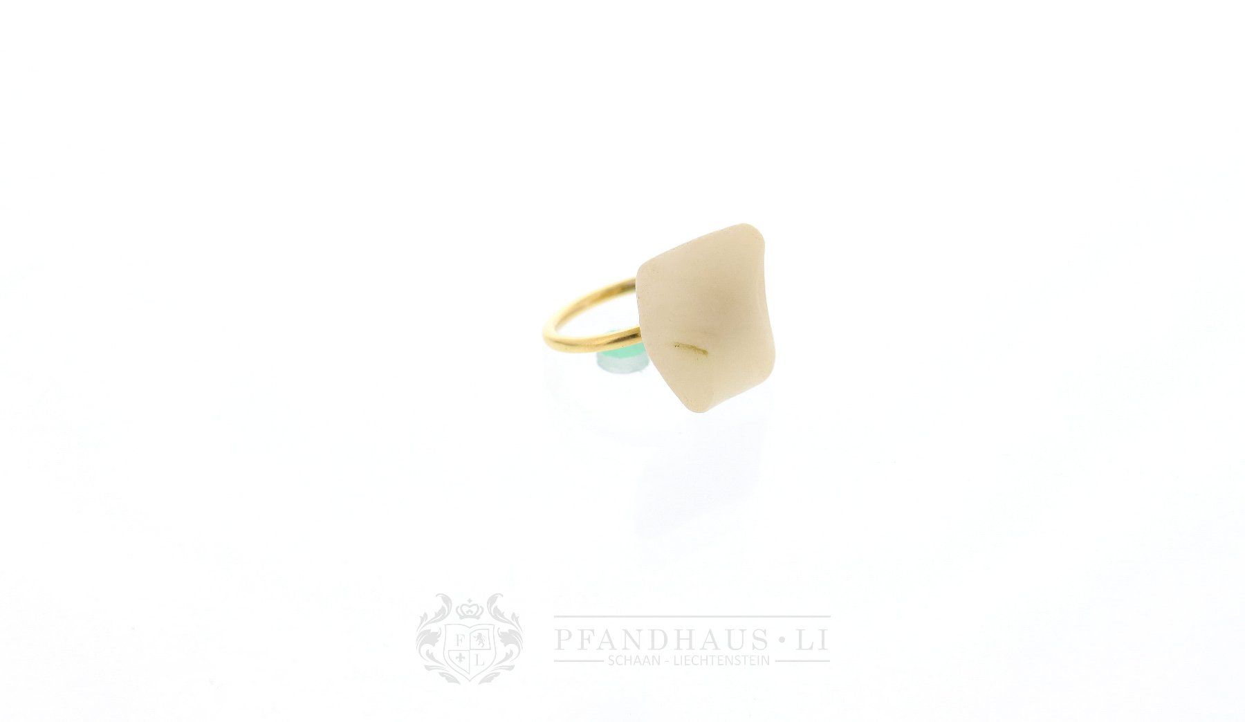 Anelli: EIGENWILLIGER RING AUS 18K GOLD MIT GROSSEM STEIN – Usato da Schaan venduto da Pfandhaus-LI 8