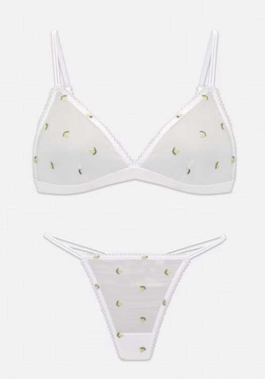 String En Dentelle Florale Nacré Mosrose - Lingerie Italienne - Taille FR M - NEUF Avec étiquettes