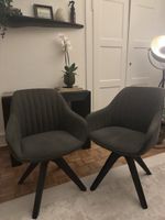 Minimalist Modern: Pair of Dark Grey Dining Chairs Like New