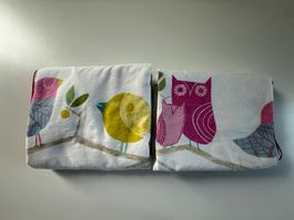 Kissenbezüge mit Vogel und Eulen 77X50cm 2 Stück