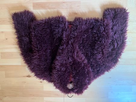 Burgundy faux fur