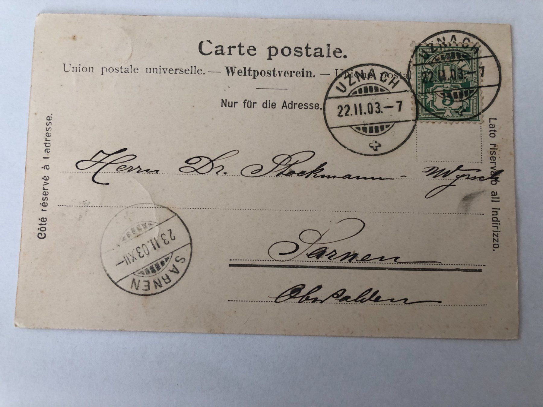 Cartes postales: Uznach 1903    alte AK – D'occasion à Pfäffikon ZH par Waltoversand 1