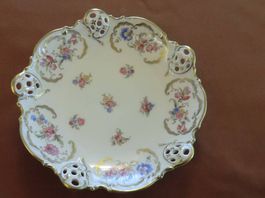 Rosenthal Porzellan , Blumenmuster, Goldrand