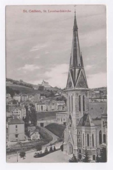 Cartoline postali: ST. GALLEN, ST. LEONHARDSKIRCHE  1929   (L – Usato da Ruggell venduto da Masescha