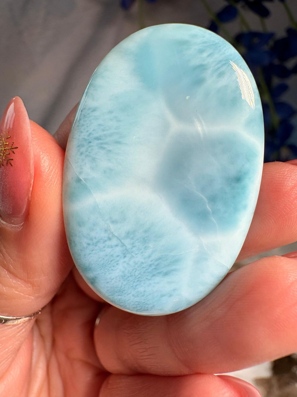 Minerali & Pietre curative: Larimar Cabochon – Nuovo (secondo la descrizione) da Neuheim venduto da m.hald