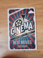 Blechschild "Cinema, Best Movies in Town", Metallschild