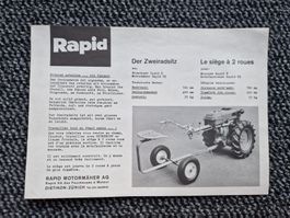 Original Prospekt Rapid Sitzwagen Einachser S-Spezial